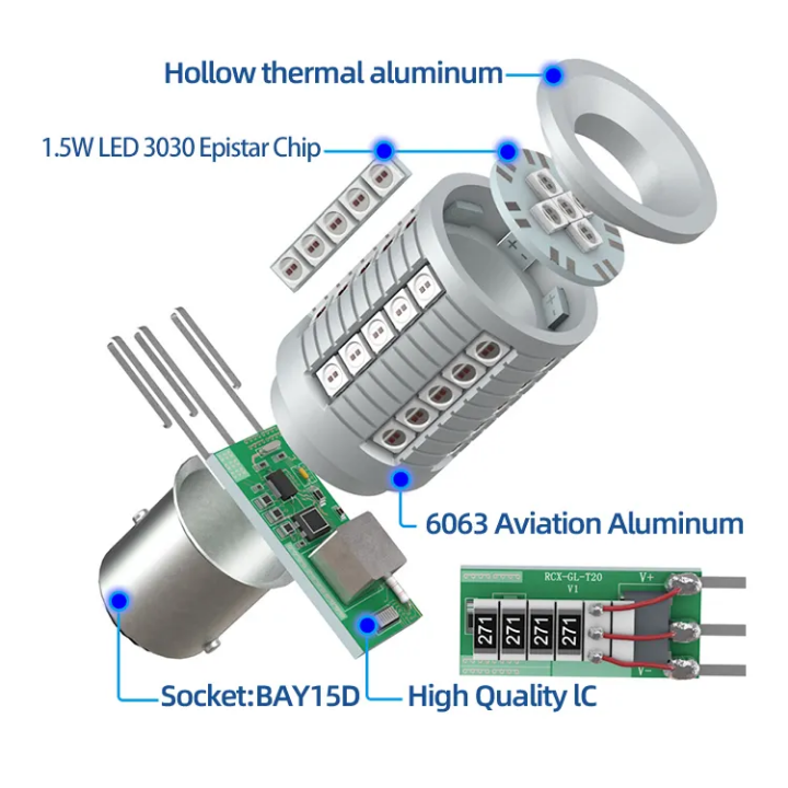 Py21w (1156) - Amber - Single Point S2 Series LED Lights For Indicators