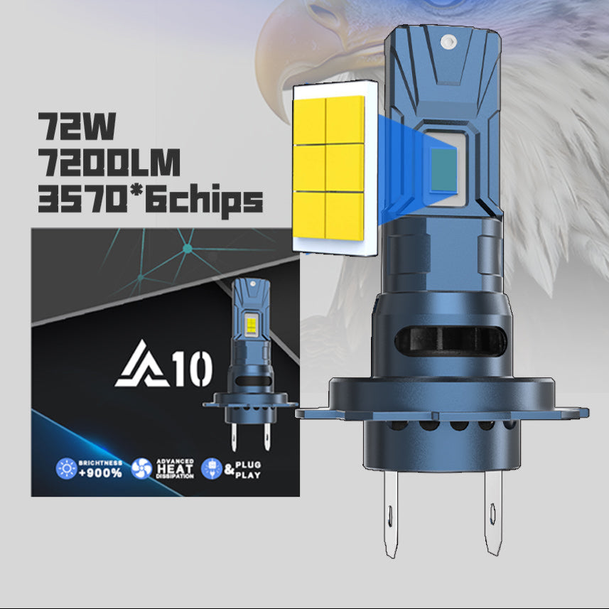 H7 - AUTO GLOW A10 - 72 WATTS - 7200 LUMENS - 6 MONTH WARRANTY