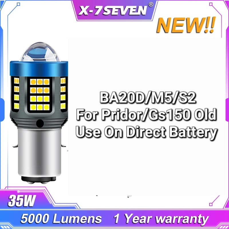 BA20D/M5/S2 - X-7SEVEN Bike LED lights Dual Colour - White and Amber - 35watts 5000Lumens - for Pridor / GS150 Old model - One year warranty