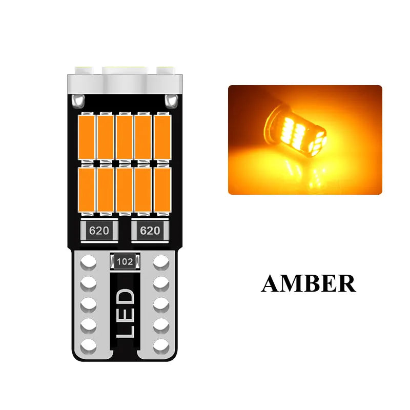 T10 W5W 26Smd Parking Lights - Amber - Error free - Canbus - 1Pair