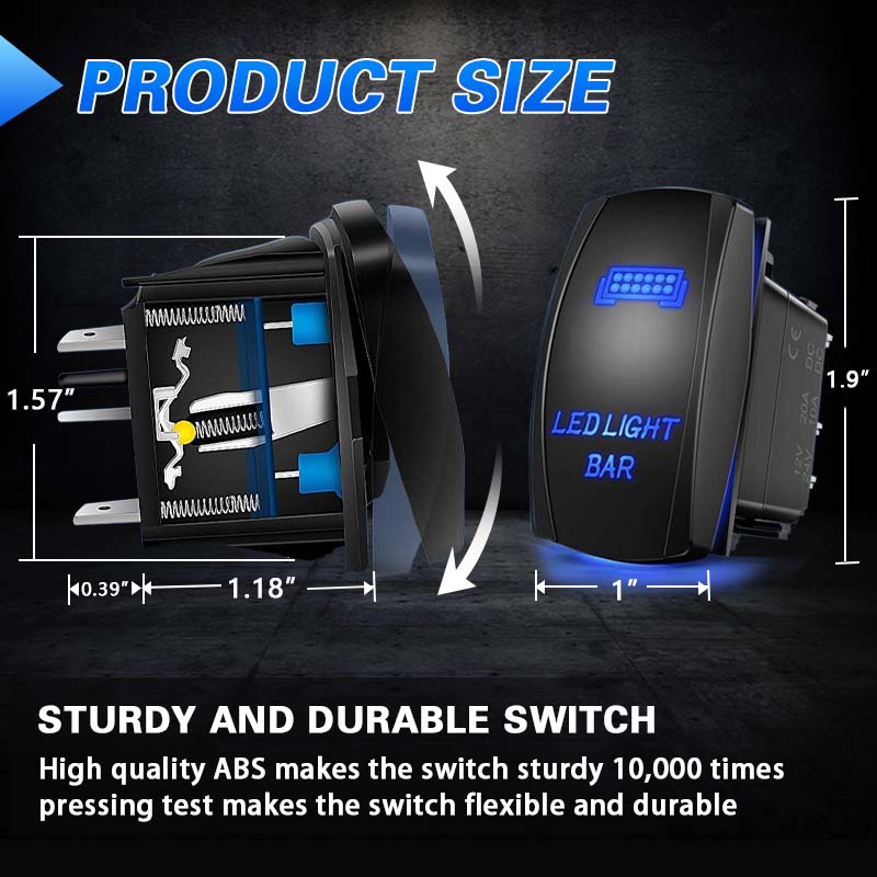 2 Leads Harness For Lights With On/Off Switch 300Watts 16AWG wires - 12Volts/24Volts - Relay/Fuse Included