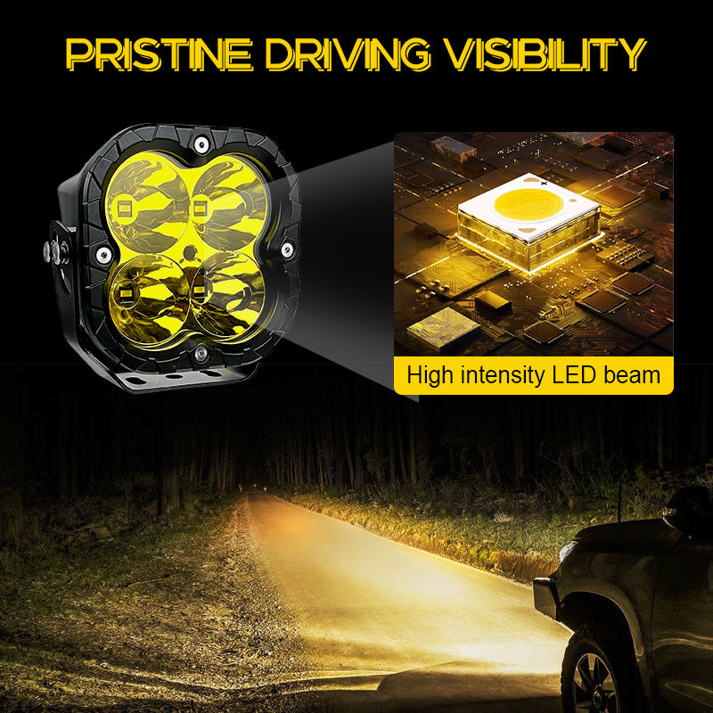 Super bright 5 Inch 80W Yellow/White  Spot/PODs Driving Light Spotlight LED - One Year warranty