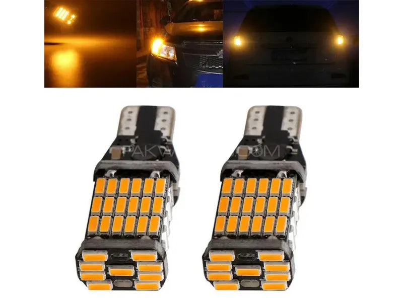 T10 W5W Car Parking Lights - Amber/Orange - 45 Smd - Canbus - 1Pair