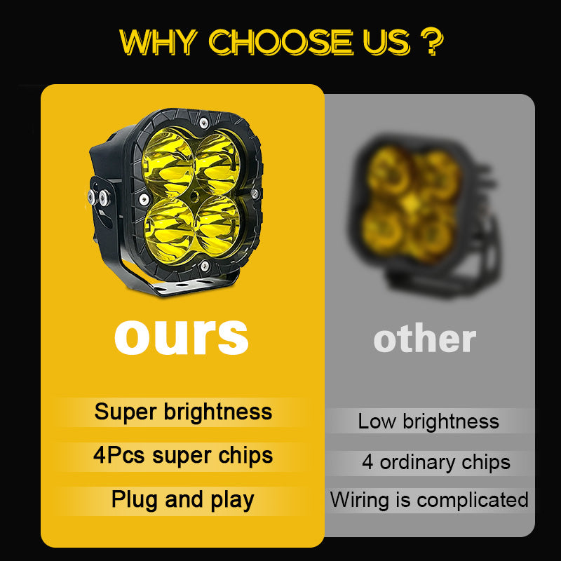 Super bright 5 Inch 80W Yellow/White  Spot/PODs Driving Light Spotlight LED - One Year warranty