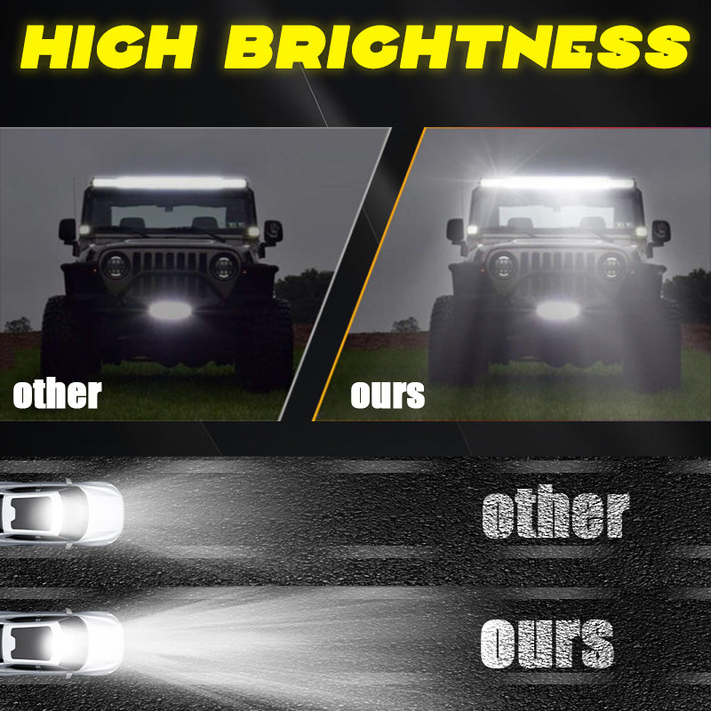 Super Bright Bar Lights 22 Inch Length 3 Row Curved Led Light Bar - 6000k