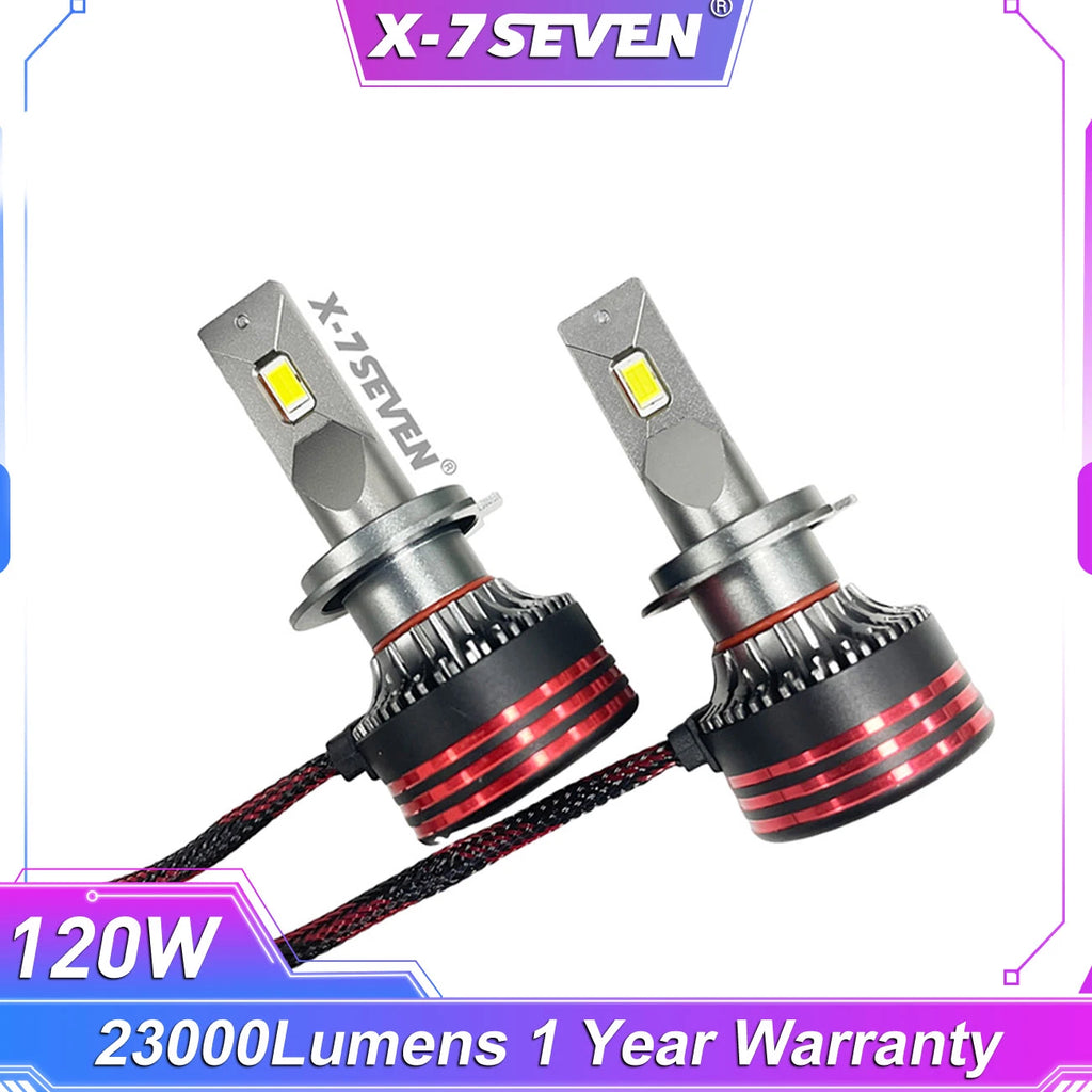 H4 - X-7SEVEN M8 Pro Series LED Lights - 120 Watts 20000 Lumens - One Year Warranty