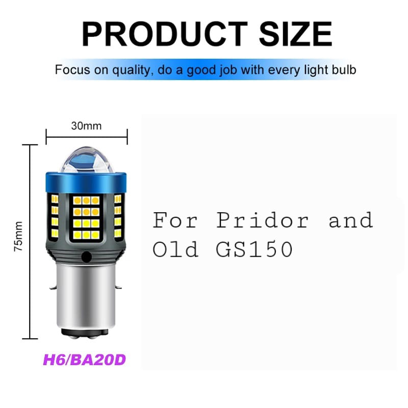 BA20D/M5/S2 - X-7SEVEN Bike LED lights Dual Colour - White and Amber - 35watts 5000Lumens - for Pridor / GS150 Old model - One year warranty