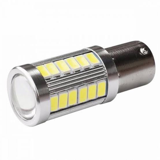 BAY15D 1157 - Double Point Motorcycle Break Light - White - 33 SMD - 1 Piece