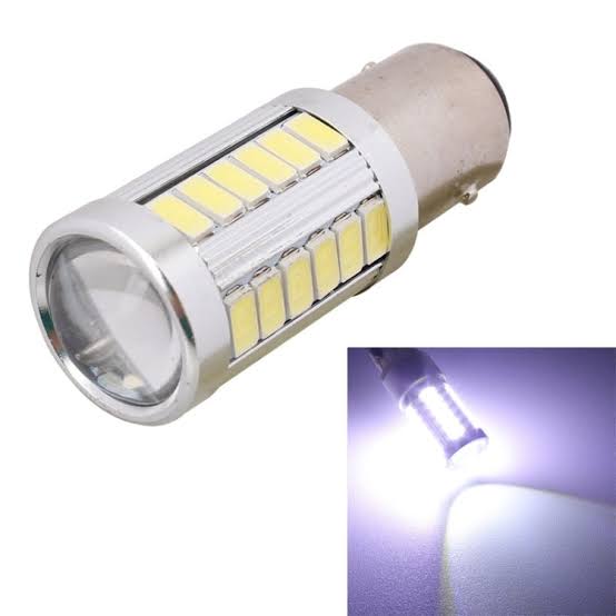 BAY15D 1157 - Double Point Motorcycle Break Light - White - 33 SMD - 1 Piece