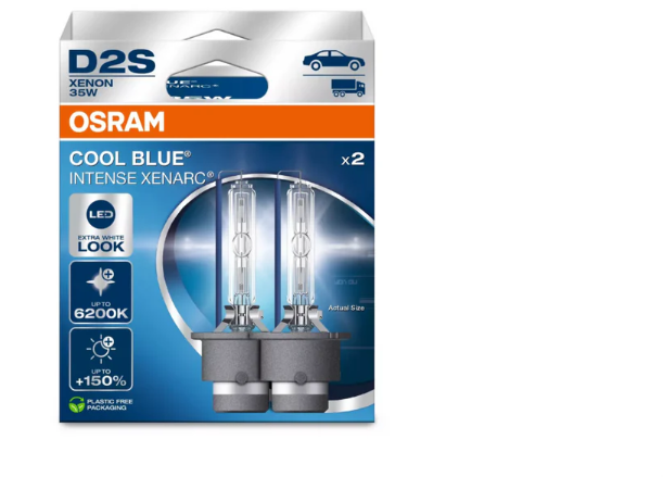 D2S - Osram Cool Blue Intense Xenarc Bulbs - 35Watts - 6200K - +150% - Germany - 1 Pair