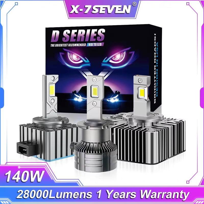 D1S/D1R - X-7Seven Apollo D Pro Series HID to LED Headlights - 140 Watts - 28000 lumens