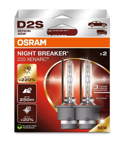 D2s - Osram Night Breaker Laser Xenarc 220% HID Bulbs - 35 Watts - Made In Germany