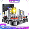 H11 - X-7Seven F2 Triple Triple 3000K/4300K/6500K - 75W 7500LM LED Bulbs - White/Yellow/Off White - USA - One Year Warranty