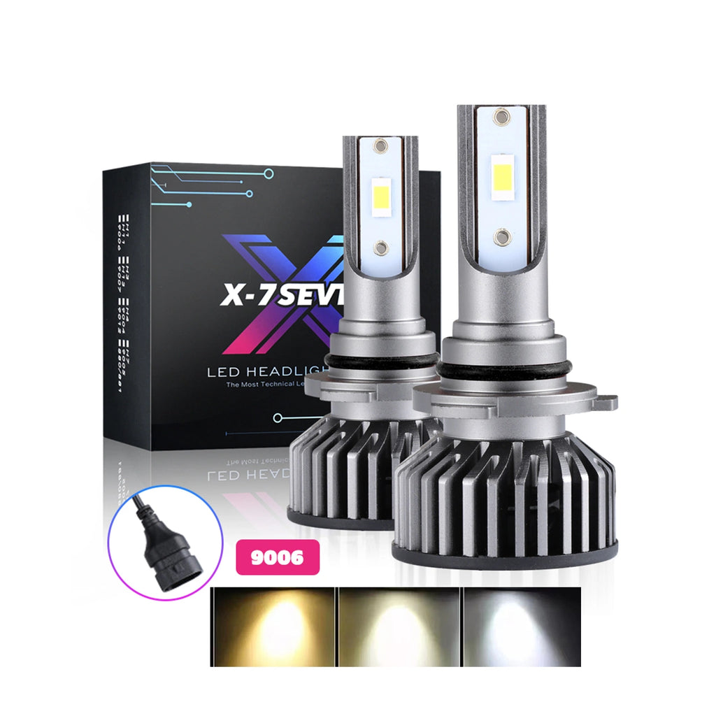 H11 - X-7Seven F2 Triple Triple 3000K/4300K/6500K - 75W 7500LM LED Bulbs - White/Yellow/Off White - USA - One Year Warranty