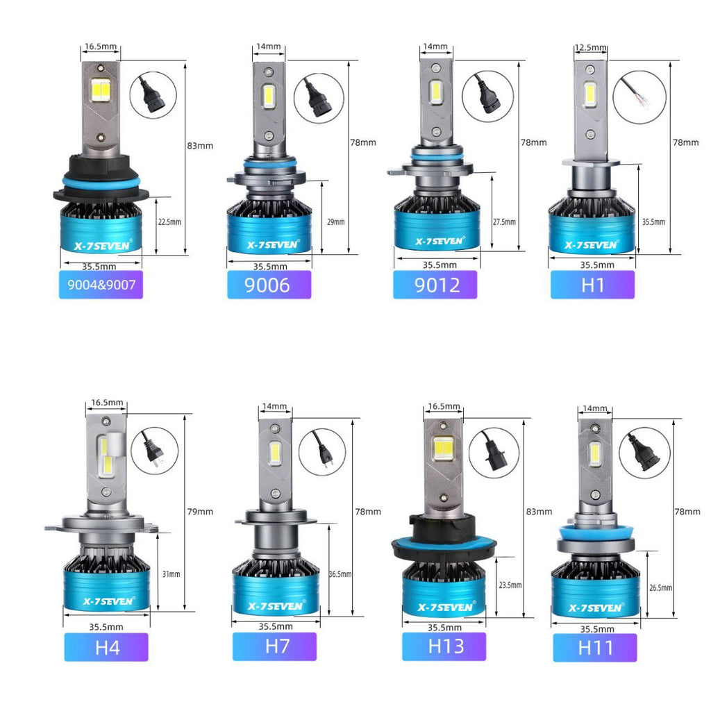 H7 - X-7Seven Apollo Series Headlight LED - 120 Watts - 12000 Lumens - USA - One Year Warranty