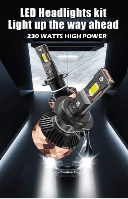 H4 - Auto Glow Gold Pro Series LED Headlight - 230watts 50000 Lumens - 1 year warranty