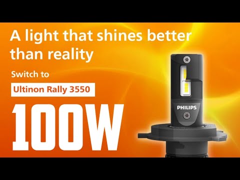 H4 - Philips Ultinon Rally 3550 LED Lights 100Watts 9000Lumens 6500k