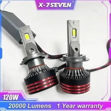 H11 - X-7SEVEN M8 Pro Series LED Lights - 120 Watts 20000 Lumens - One Year Warranty