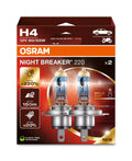 H4 - Osram Night Breaker Laser 220% Performance Series Halogen Bulbs - Germany - Gold Cap