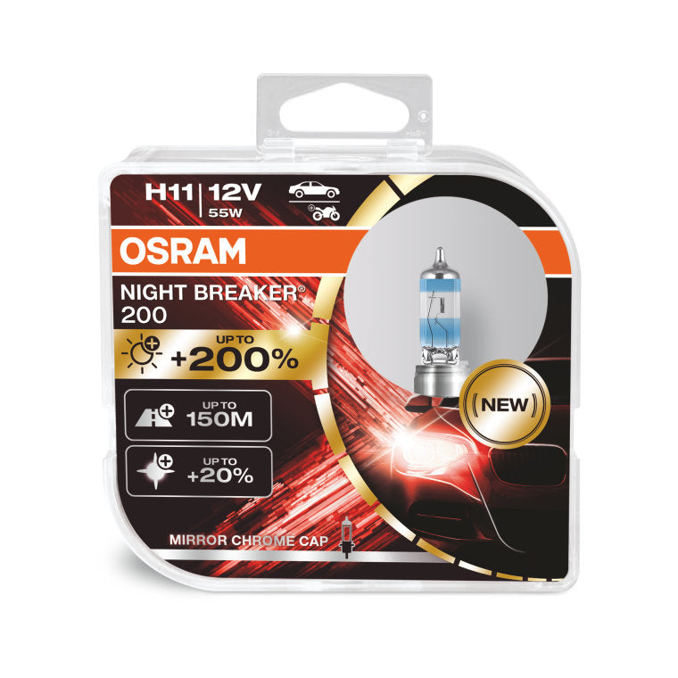 H11 - Osram Night Breaker Laser 200% - Germany - 3900K Soft Yellow Bulbs