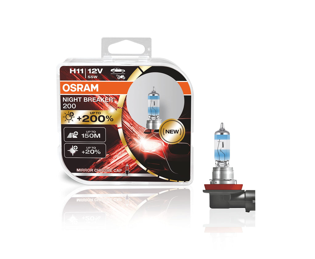 H11 - Osram Night Breaker Laser 200% - Germany - 3900K Soft Yellow Bulbs
