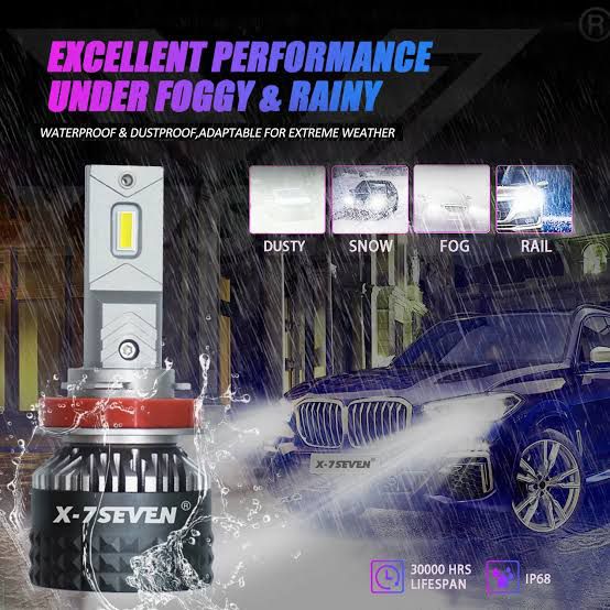 H4 - X-7Seven Zeus LED Headlights Dual Points - 6500k White - 150watts 30000Lumens - USA - With One Year Warranty